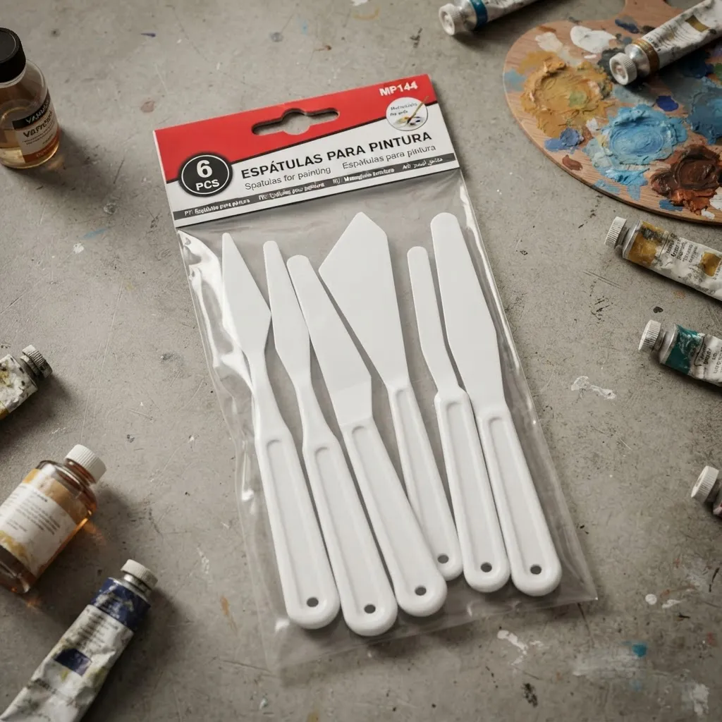 Kit De Espátula De Plastico Para Pintura 6 Piezas