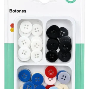 Pack De 36 Botones Colores Surtidos De 15mm