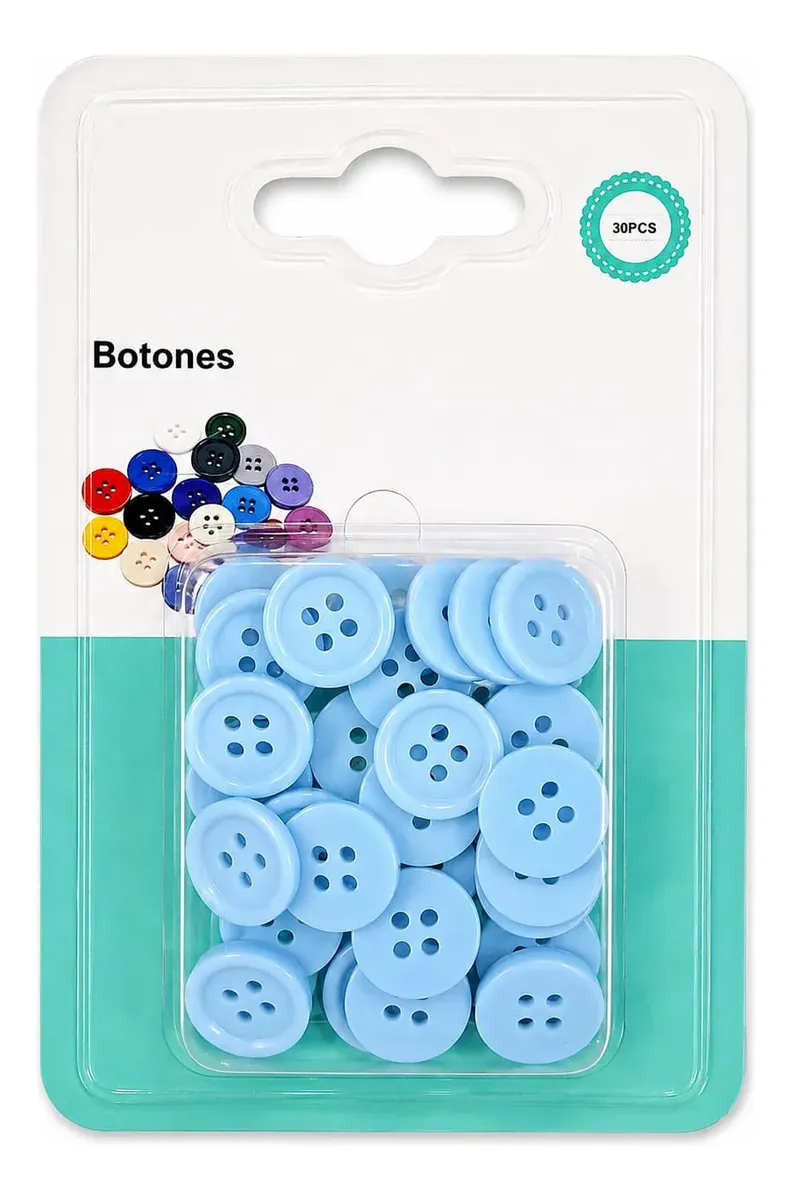 Pack De Botones De 1.5cm 30 Unidades Varios Colores