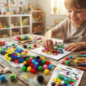 Pompones Colores Con Lurex 15mm Por 60 Piezas