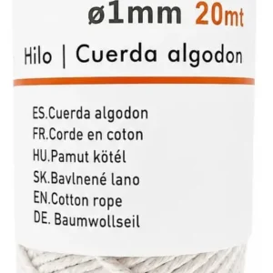 Cuerda De Algodón 1mm De 20 Metros Manualidades