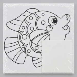 Lienzo Diseño De Pez 15×15 Cm Para Pintura Acrílica Y Óleo