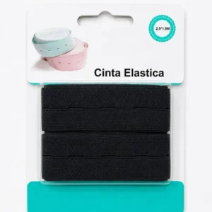 Elástico Con Ojal Negro O Blanco De 2.5 Cm Por 1.5 Metros