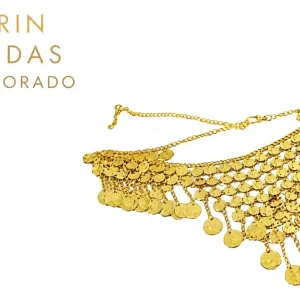 Caderin Danza Árabe Metal Dorado De Moneda De 1.5 Cm Y 2 Cm