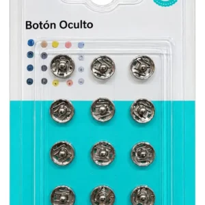 12 Botones A Presión Plateados De 10 Mm Pack