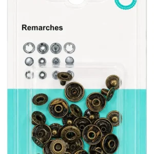 Remaches Para Ropa En Oro Viejo 10 Mm Mercería