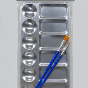 Kit De Paleta De Pintura Con 12 Divisiones Y 2 Pinceles