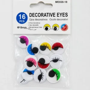 Ojos Decorativos Con Pestaña 18mm 16 Piezas Manualidades