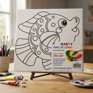 Lienzo Diseño De Pez 15×15 Cm Para Pintura Acrílica Y Óleo