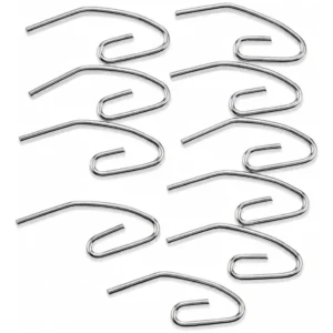 Gancho De Cortina Metálico Plata, Pack 10 Unidades De 3.5 Cm