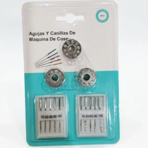 Set Aguja De Maquina De Coser Y 3 Bobinas De Coser