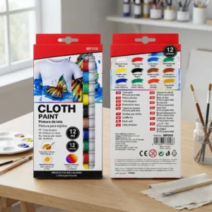 Set De Pintura Para Tela 12 Colores De 12ml