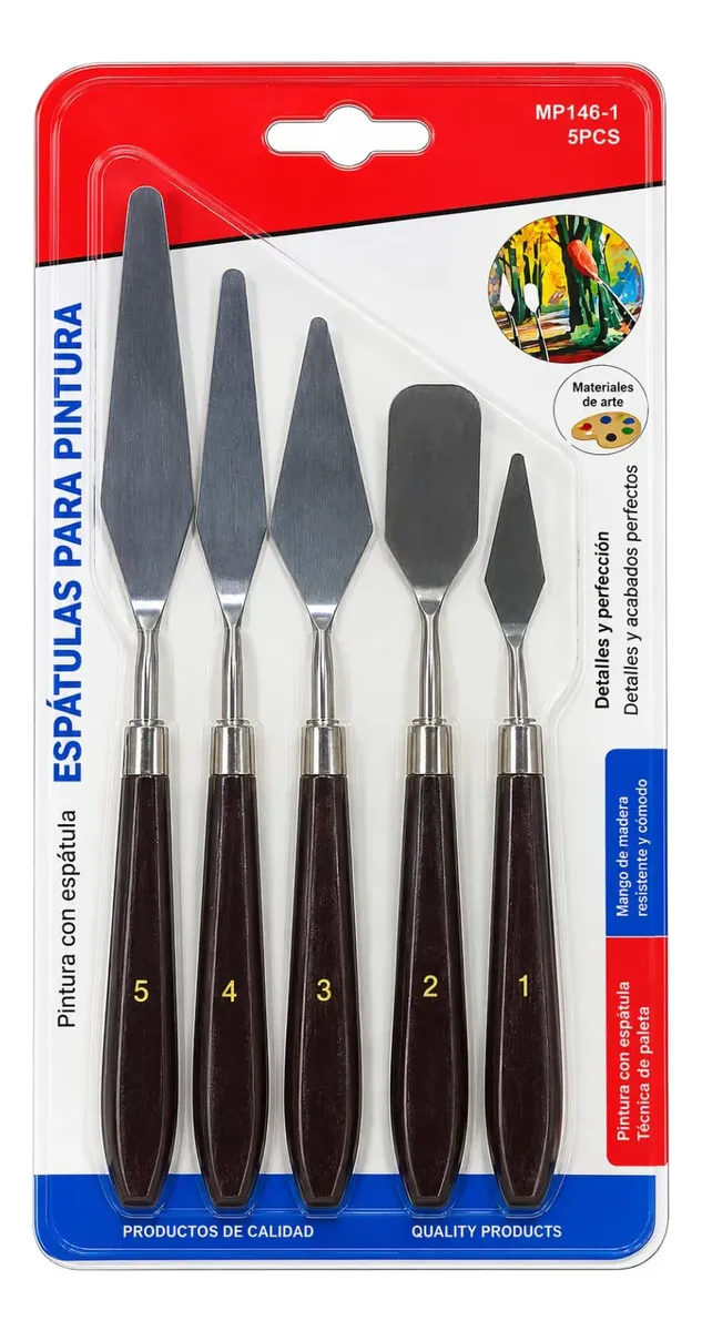 Kit De Espátula De Metal Para Pintura 5 Piezas