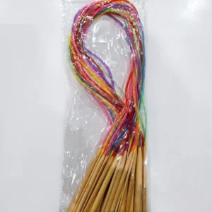 Set De 15 Agujas Circulares 80cm Bambú Con Cable De Plastico