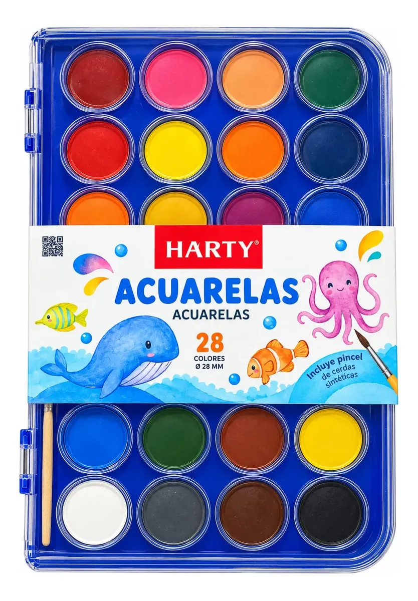 Kit De Acuarelas 28 Colores Incluye Pincel - Imagen 2