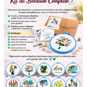 Kit Completo De Bordado Con Bastidor Varios Diseños