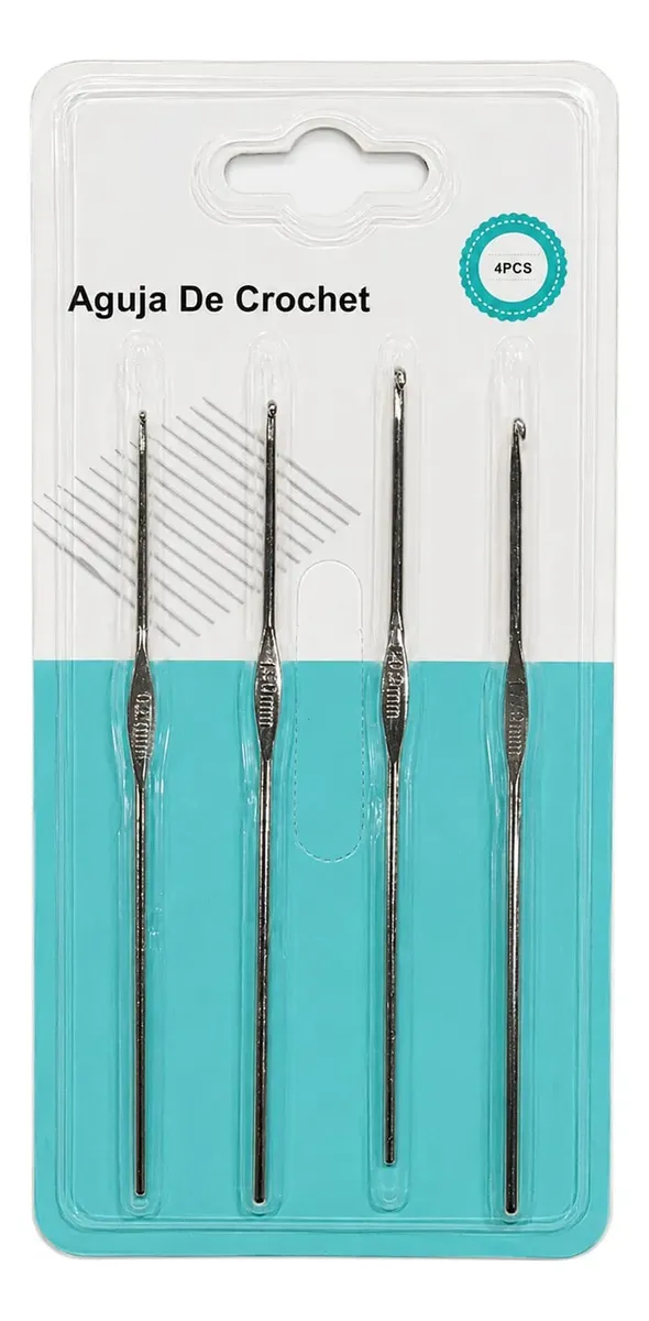 Pack De 4 Agujas De Crochet De 1mm, 1.50mm, 2mm Y 2.50mm - Imagen 2