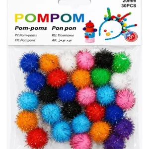 Pompones Colores Con Lurex 20mm Por 30 Piezas