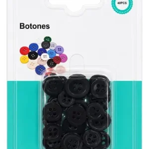 Botones De Camisa Negros De 10mm De 40 Piezas