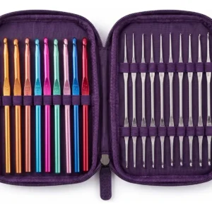 Set De 22 Agujas De Crochet Con Estuche De Cuerina